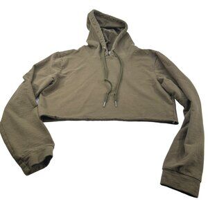 Moxeay Women's Size Small Hoodie Cropped Olive Green Preowned